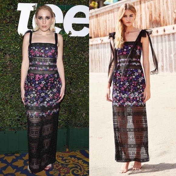 Tadashi Shoji Fletcher Embroidered Mid-Length Dress - Picture 1 of 13